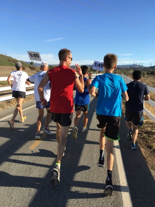This dad and son ran together the whole way. It was super awesome!
